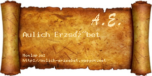 Aulich Erzsébet névjegykártya